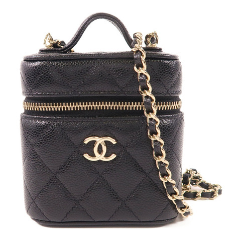 CHANEL 牛皮皮革Chain Shoulder金扣手挽肩背兩用袋