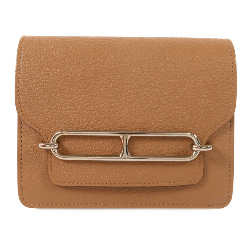 HERMES Chevre皮革Roulis Slim銀扣錢包-0