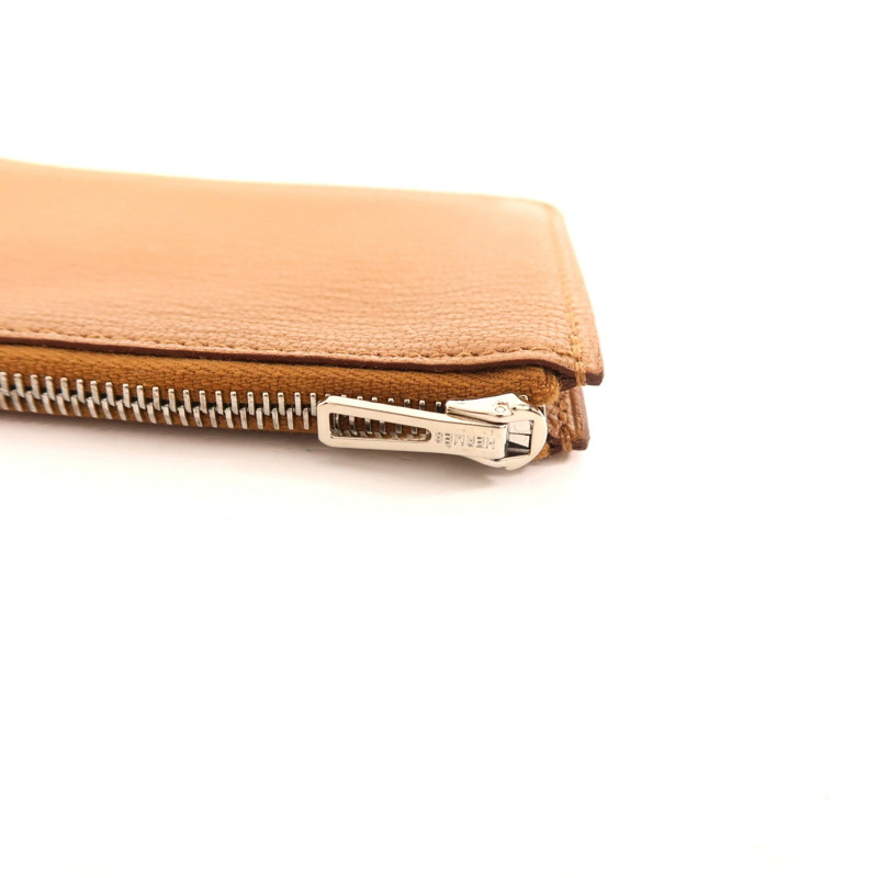 HERMES Chevre皮革Roulis Slim銀扣錢包-8