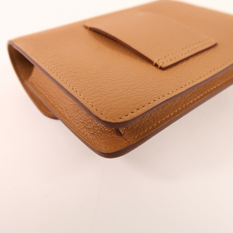 HERMES Chevre皮革Roulis Slim銀扣錢包-13
