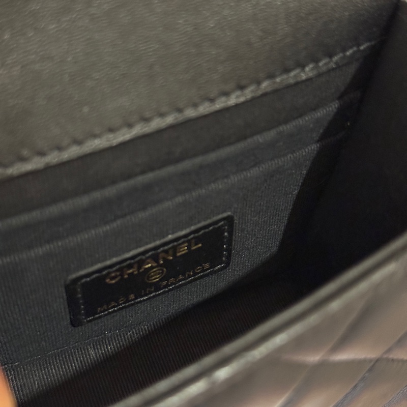 CHANEL 菱格紋提把小廢包-13