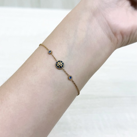 DIOR 18K金色青金石八芒星帶鑽手鍊