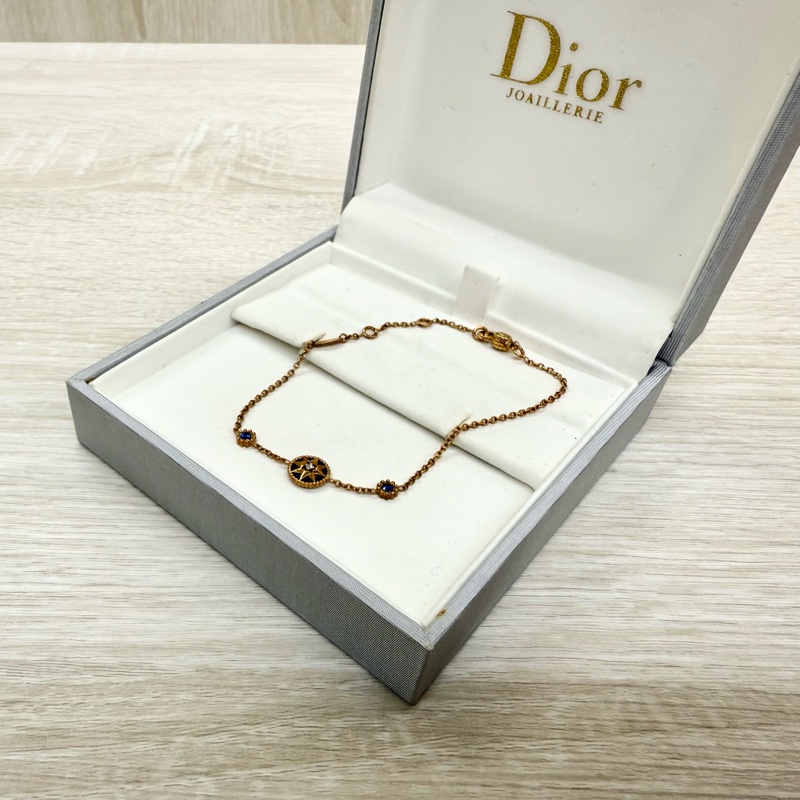 DIOR 18K金色青金石八芒星帶鑽手鍊-4
