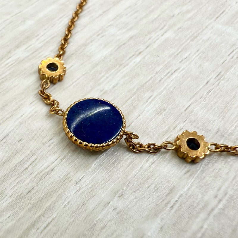 DIOR 18K金色青金石八芒星帶鑽手鍊-6