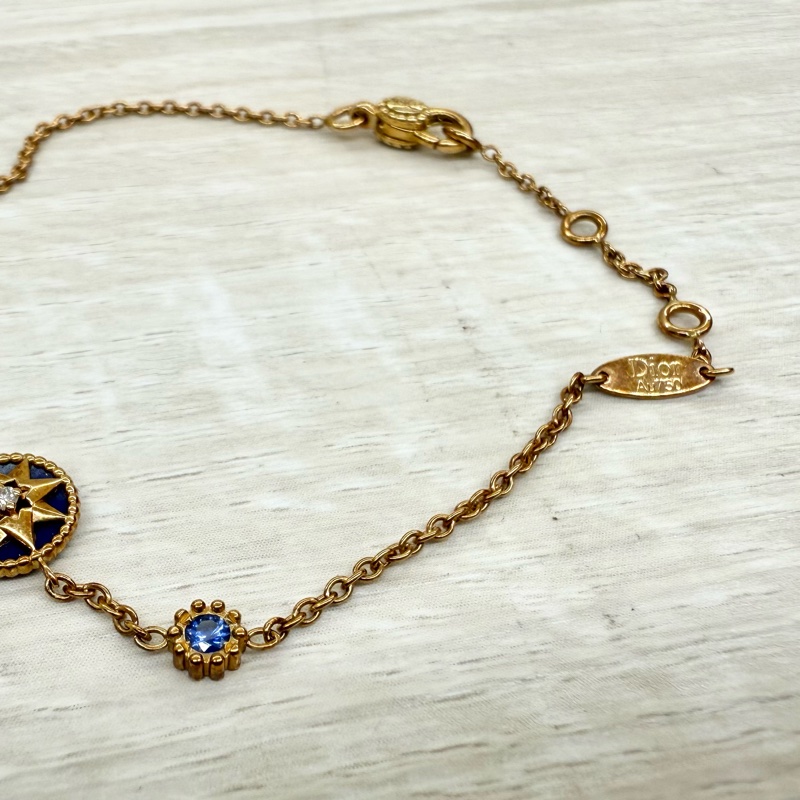 DIOR 18K金色青金石八芒星帶鑽手鍊-8