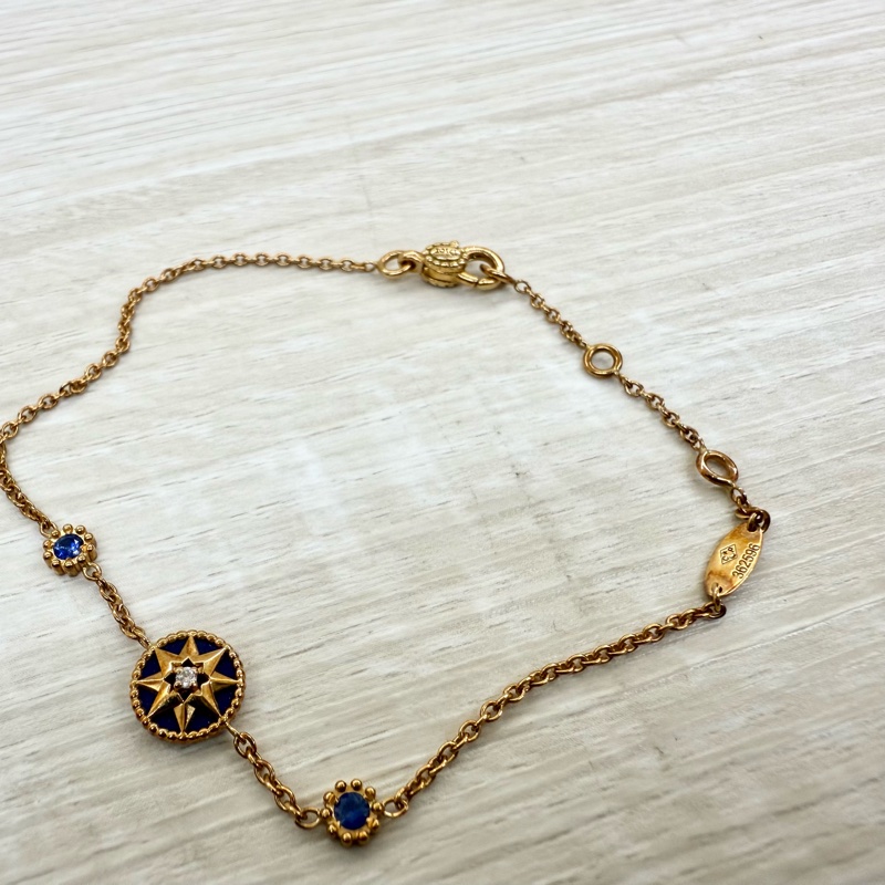 DIOR 18K金色青金石八芒星帶鑽手鍊-10