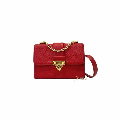 LV Saint Sulpice BB 紅色壓紋牛皮下蓋肩背包 M44240