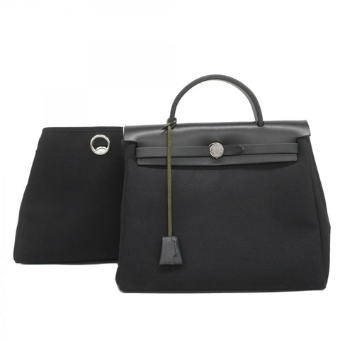 愛馬仕 hermes herbag  PM  黑色 銀扣 F
