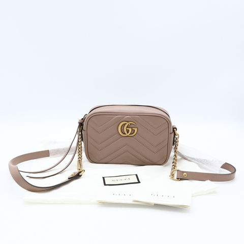 【全新♥️配件齊全】GUCCI Marmont 藕粉色 迷你相機包 斜背包