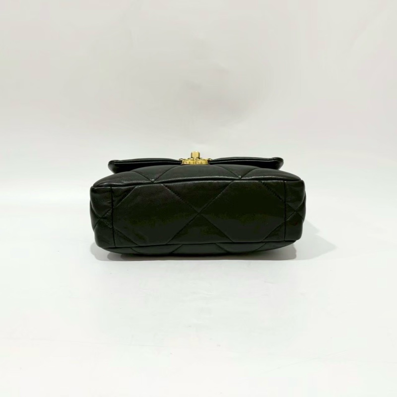 CHANEL黑色羊皮金釦19系列26CM/AS1160-5