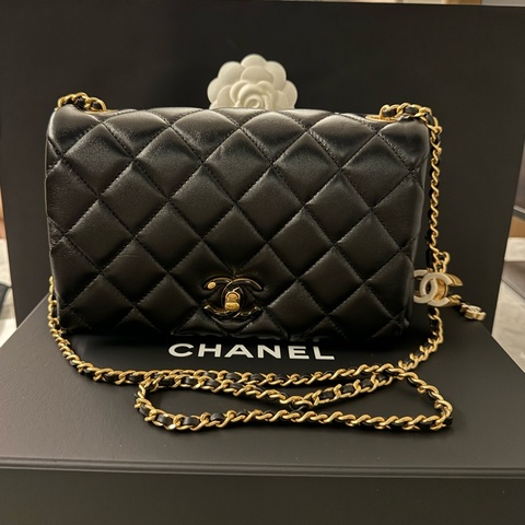 Chanel 24A flap bag - 白色琺瑯雙C調節扣 adjustable shoulder strap with CC logo clasp