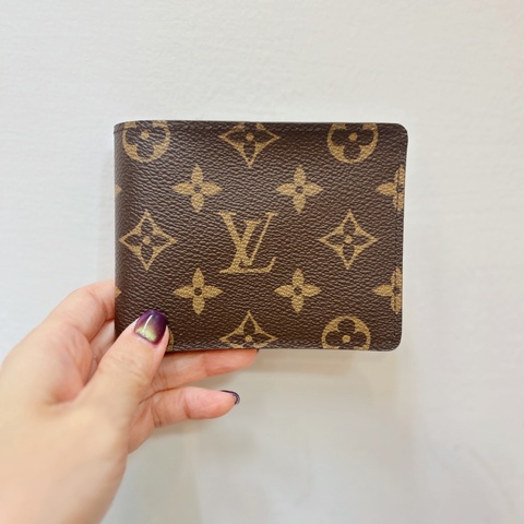 Lv 原花 Multiple對開交叉5卡短夾