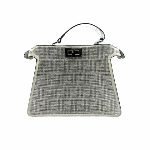 【美收精品】FENDI 銀色水鑽手提包 B-409【隔月月中將轉賣至日本 上架期限30天】