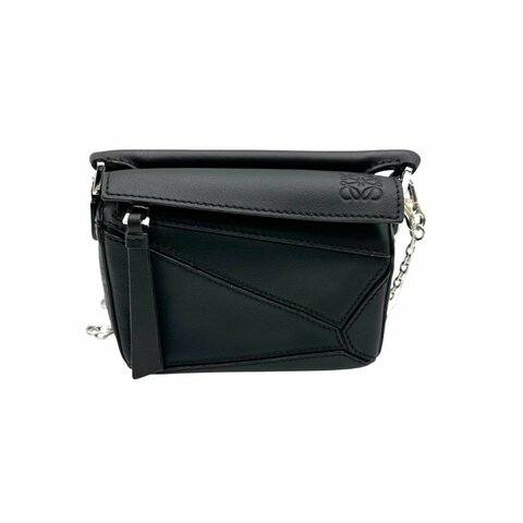 【美收精品】LOEWE mini Puzzle 拼圖經典小牛皮手提/斜背兩用包 (黑色) B-413【隔月月中將轉賣至日本 上架期限30天】