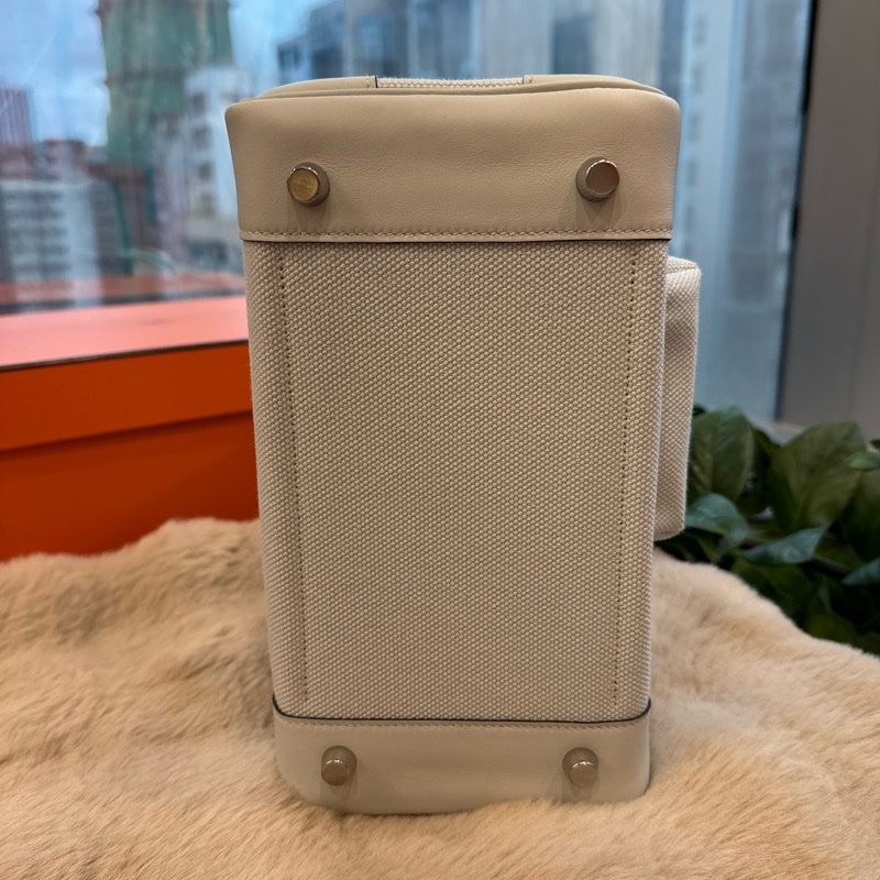 HERMES cargo25 n4鉑金灰銀扣 stamp K-2