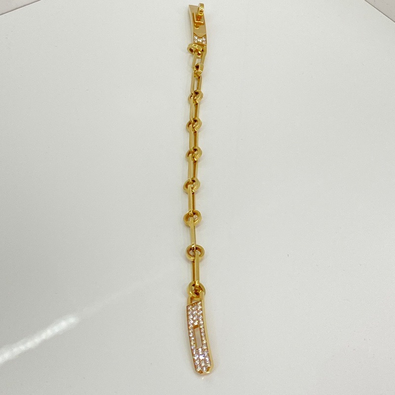 Hermes Kelly chain滿鑽18K玫瑰金鑽石手鏈 SH號 附件:原 裝盒子 有證書-2