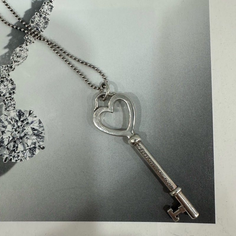 Tiffany & co 愛心鑰匙項鍊 925銀-3