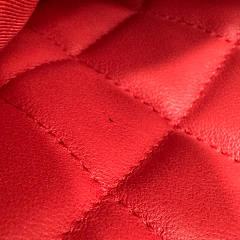 chanel A82045 蜜桃色羊皮金釦 手拿包-25