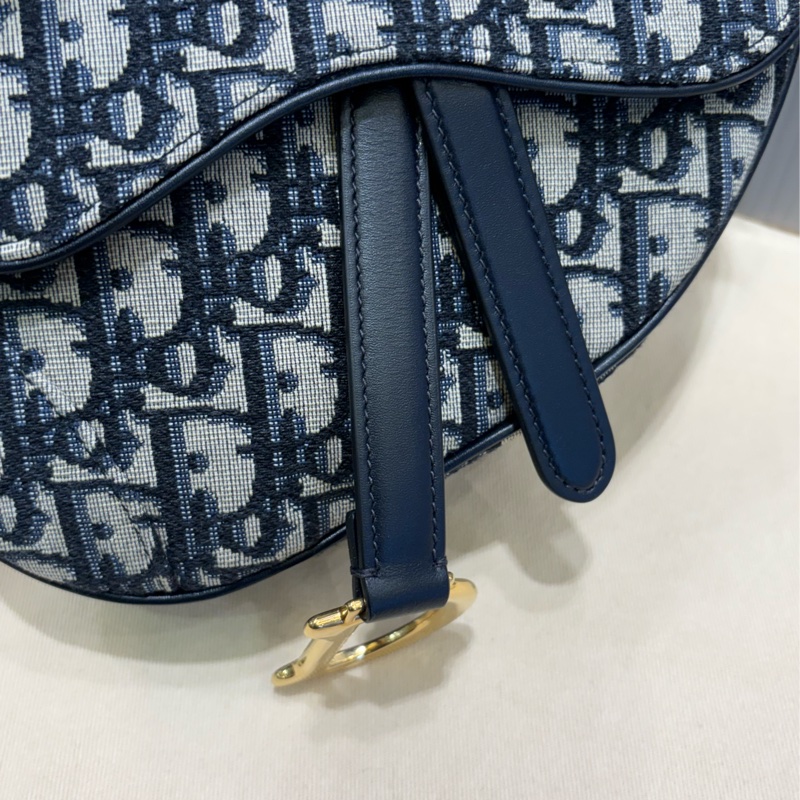 Dior 藍色小馬鞍包-13