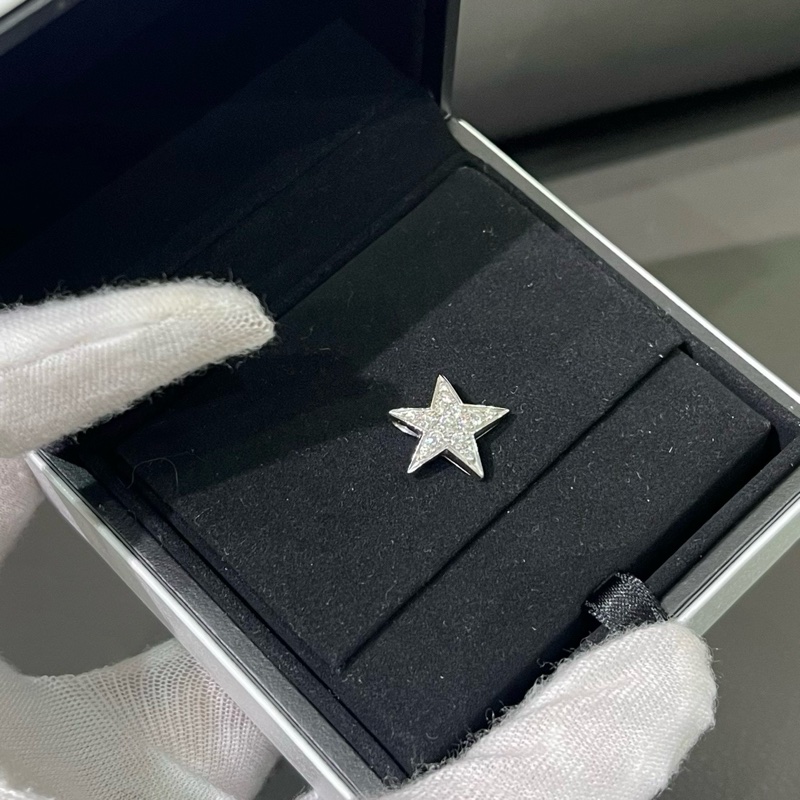 CHANEL白金满钻中号星星吊坠-5