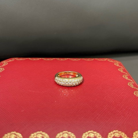 Cartier卡地亚老货中古vintage黄金满钻戒指