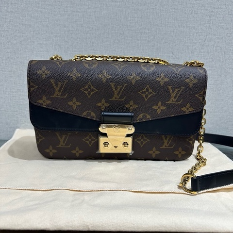 🈶購證#新款在售13萬 #99新閒置 Lv Marceau老花拼黑金扣單肩斜挎郵差包 芯片款
