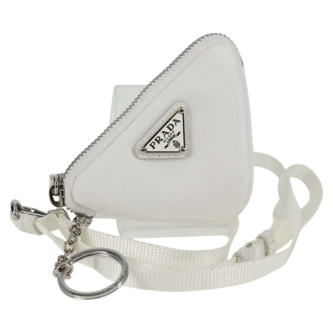 PRADA 肩背包 尼龍 白銀 正品 127895V