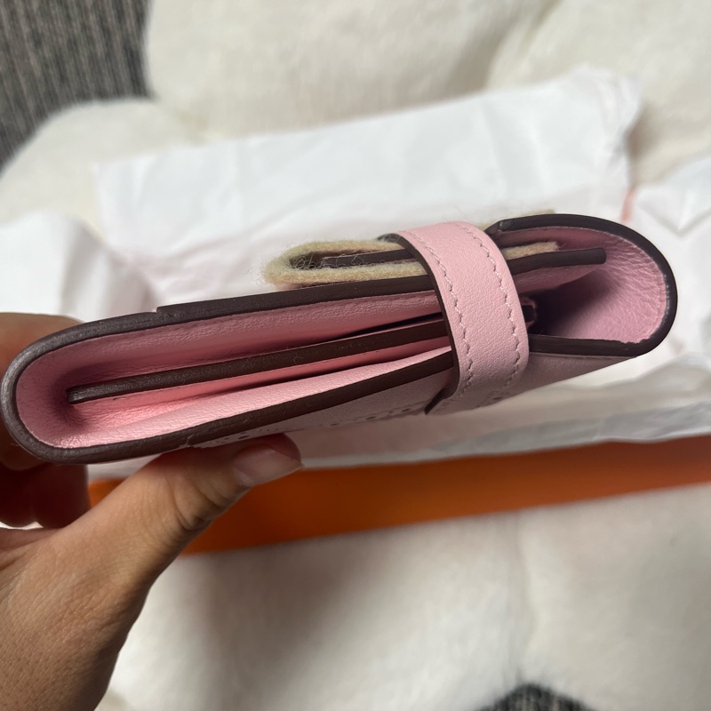 Hermes🌟Kelly Wallet🌸櫻花粉銀扣🌸99.8新💗閑置🌟貼膜在🌟有盒🌟Swift皮🌟長銀包🌟-3