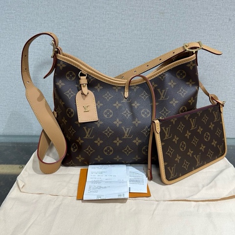 🈶購證 #99新 #配件齊 #專櫃漲到12萬 Lv carryall pm經典老花小號單肩斜挎包