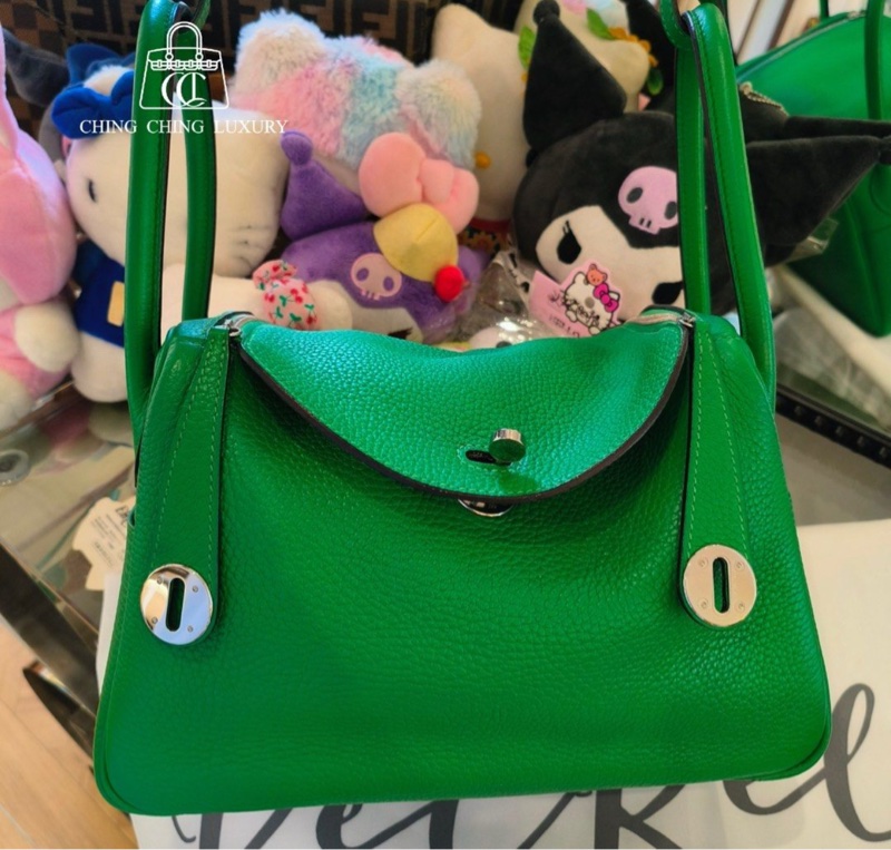 Hermes💚Lindy 26💚竹子綠色銀扣🌟99新🌈已Hold🌟-0