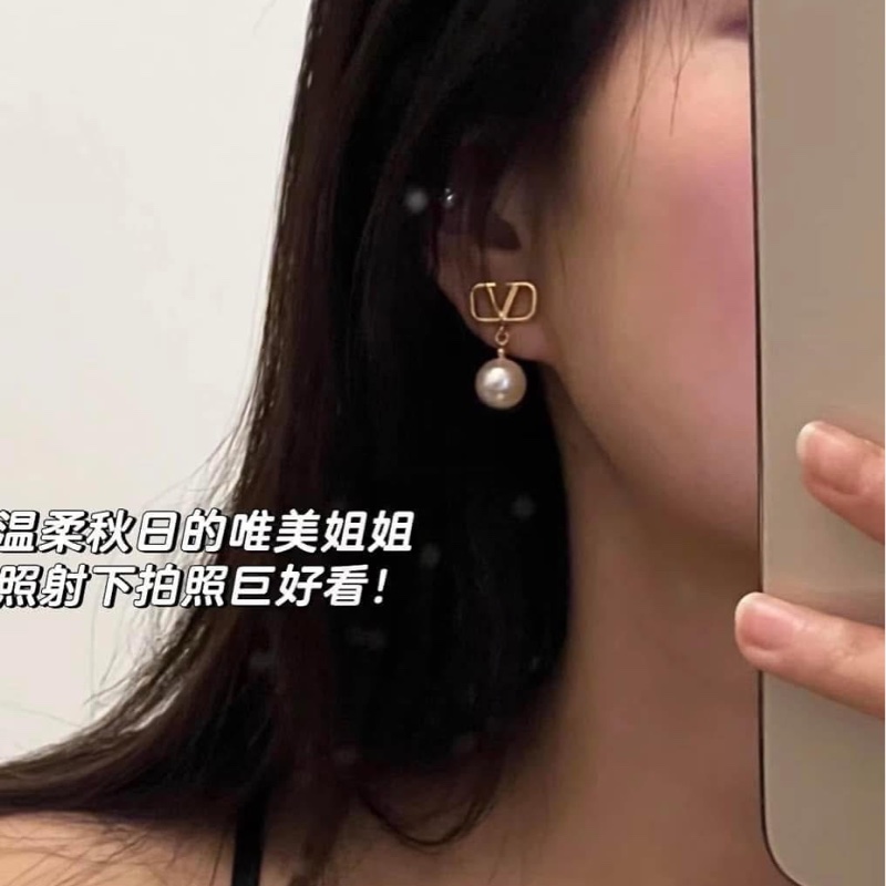 Valentino Garavani Vlogo 珍珠耳針環-5