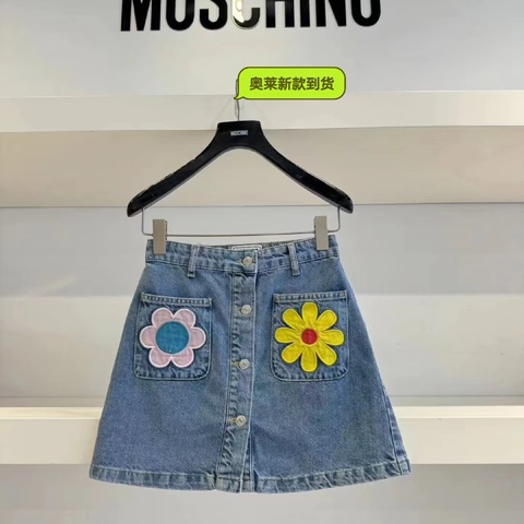 Moschino花花丹寧裙