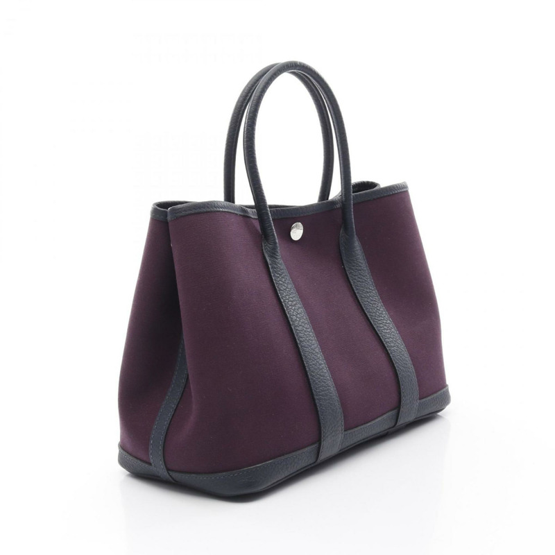 愛馬仕 HERMES Garden TPM 手提包 皮革 Negonda Toile Officier 女包 紫色 Navy-2