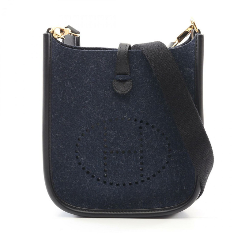 愛馬仕 HERMES Evelyn TPM Amazon 肩背包 皮革 Felt Swift 女款包 海軍藍 黑色-1