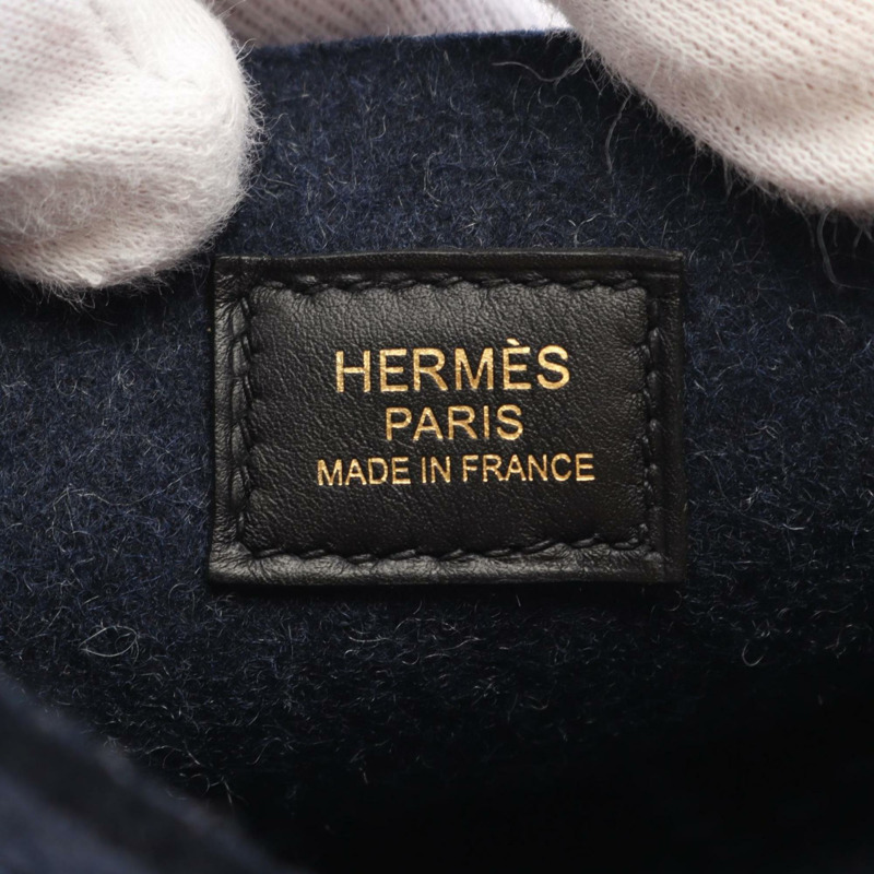 愛馬仕 HERMES Evelyn TPM Amazon 肩背包 皮革 Felt Swift 女款包 海軍藍 黑色-4