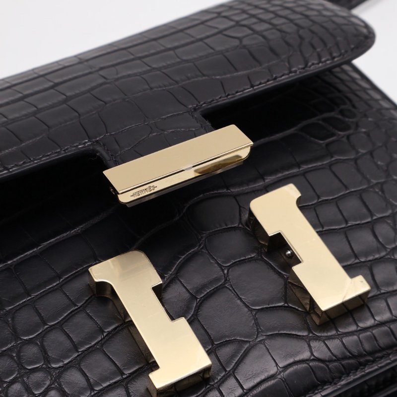 HERMES Mini constance 19 - 鱷魚皮黑金 B-2