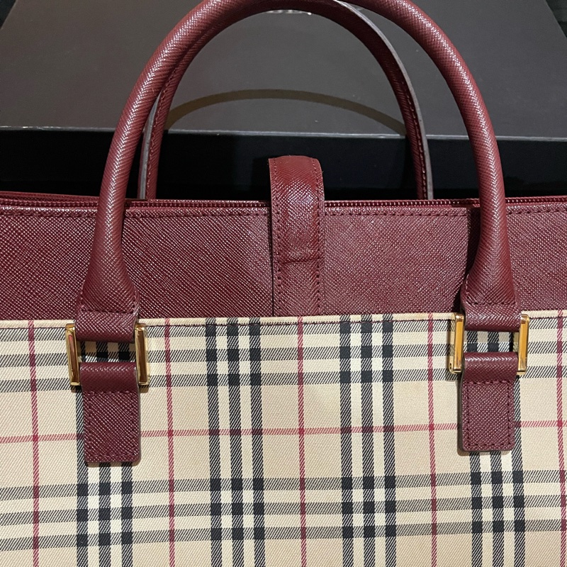Burberry經典格紋手提包-3