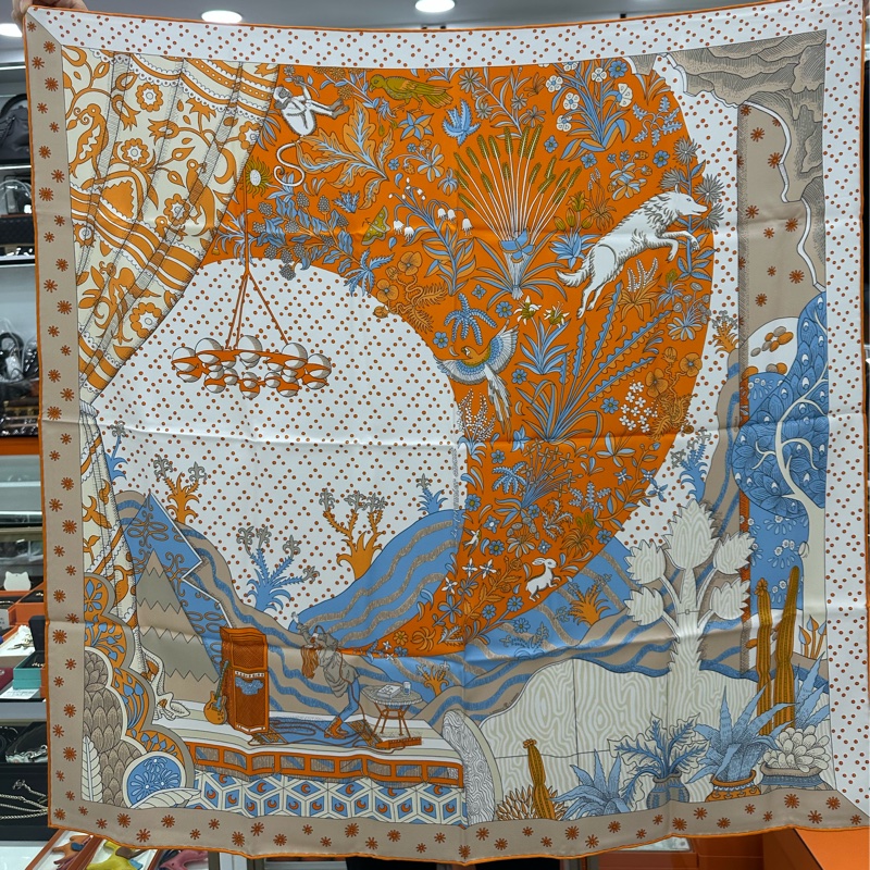 #Hermes/愛馬仕 愛馬仕90絲巾“時代新聲”閒置90×90cm-2