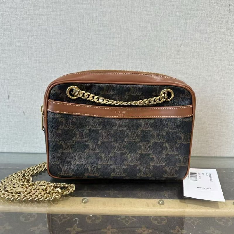 CELINE patapans金扣相機肩背斜背包 20.5*16*4.5 99新配件塵袋-0