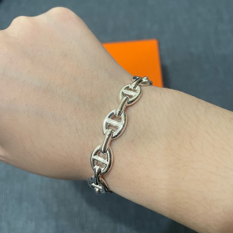 愛馬仕純銀豬鼻子手鐲-7