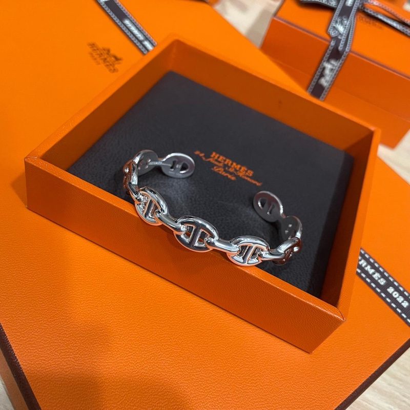 愛馬仕純銀豬鼻子手鐲-9