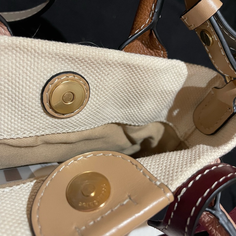 See By Chloe帆布拼接皮革手提側背包-39