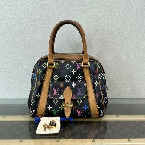 LV 黑三彩元包手提包 24*20*17 97新 配件塵袋鑰匙鎖