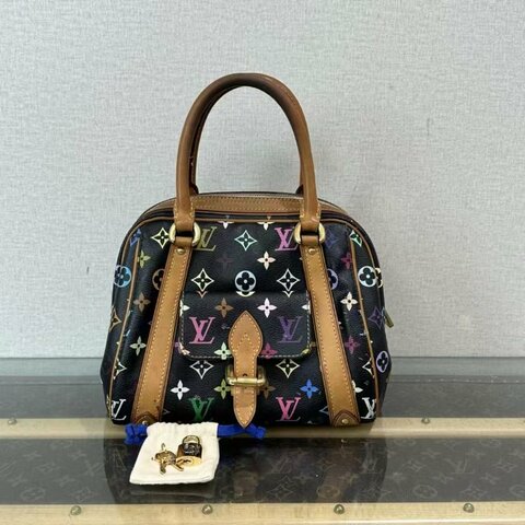 LV 黑三彩元包手提包 24*20*17 97新 配件塵袋鑰匙鎖