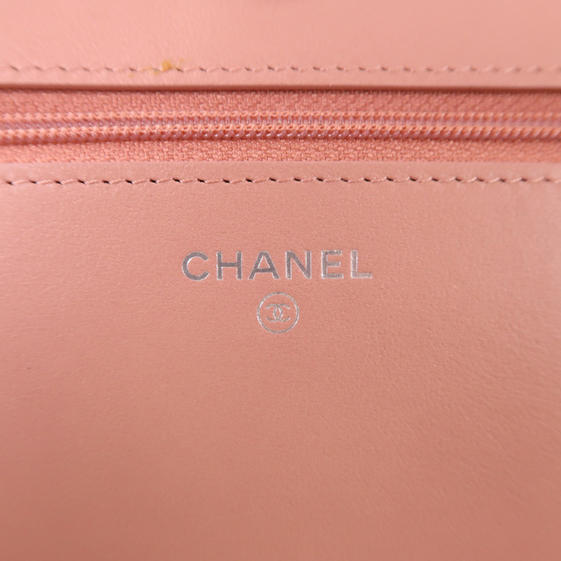 CHANEL 漆皮皮革/牛皮皮革WOC Wallet On Chain銀扣鏈帶肩背袋-6