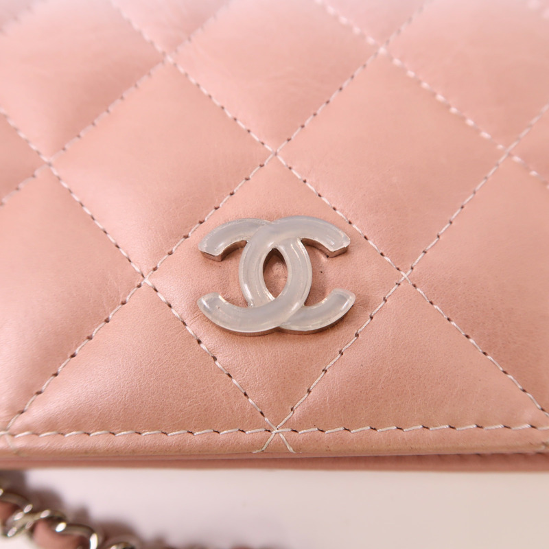 CHANEL 漆皮皮革/牛皮皮革WOC Wallet On Chain銀扣鏈帶肩背袋-9