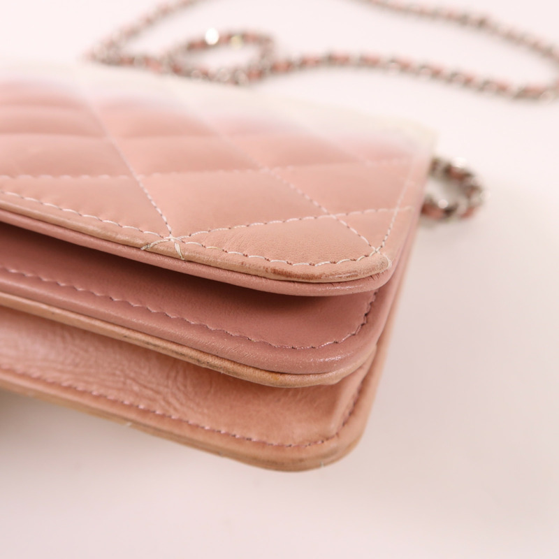 CHANEL 漆皮皮革/牛皮皮革WOC Wallet On Chain銀扣鏈帶肩背袋-19