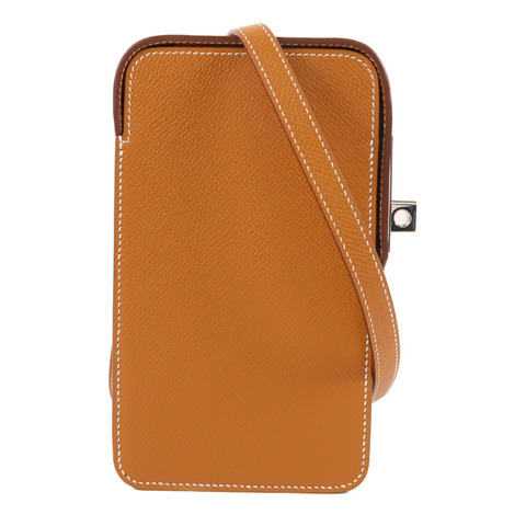 HERMES Epsom皮革Hac A Box Phone Case銀扣肩背袋Gold