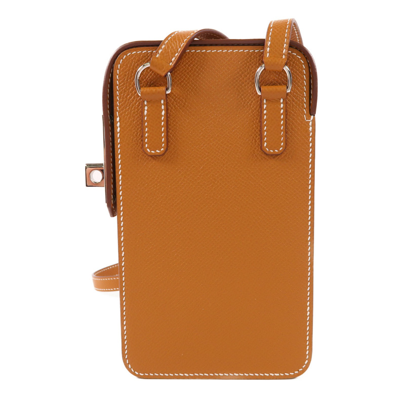 HERMES 【激減優惠】Epsom皮革Hac A Box Phone Case銀扣肩背袋Gold-1