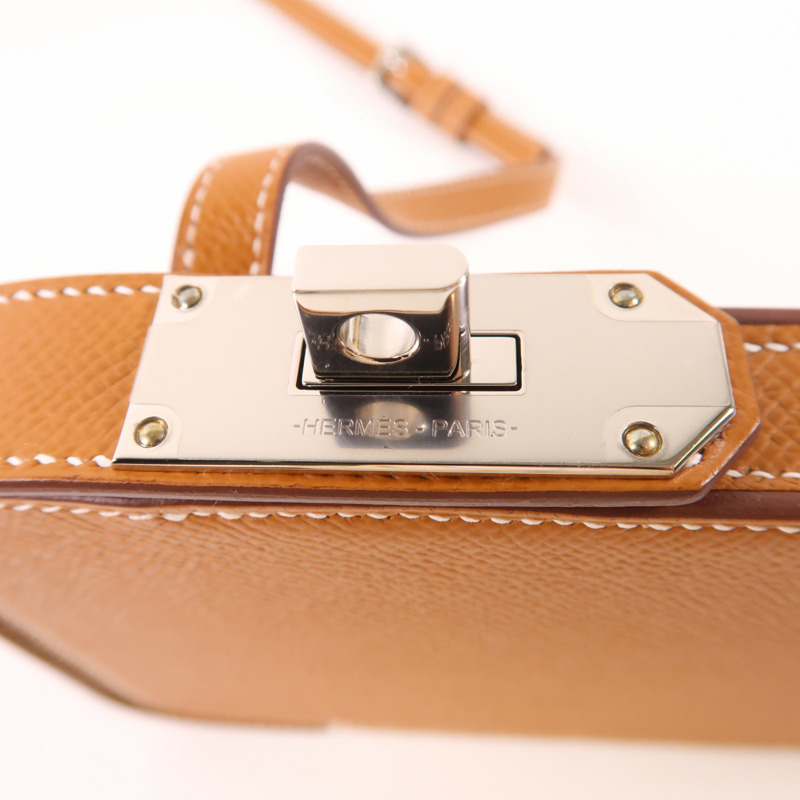 HERMES 【激減優惠】Epsom皮革Hac A Box Phone Case銀扣肩背袋Gold-8
